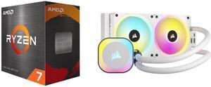 CPU Cooler Combo -  CPU AMD RYZEN 7 5800XT 8CORE AM4 3.8G 105W R with CORSAIR iCUE LINK H100i RGB Liquid CPU Cooler
