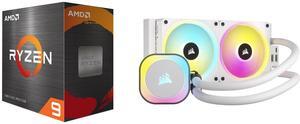 CPU Cooler Combo -  CPU AMD RYZEN 9 5900XT 16CORE AM4 3.3G 105W R with CORSAIR iCUE LINK H100i RGB Liquid CPU Cooler