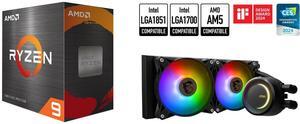 CPU Cooler Combo -  CPU AMD RYZEN 9 5900XT 16CORE AM4 3.3G 105W R with MSI MAG Core Liquid E240 Black - AIO ARGB CPU Liquid Cooler