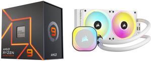 CPU Cooler Combo -  CPU AMD|RYZEN 9 7900X 76M with CORSAIR iCUE LINK H100i RGB Liquid CPU Cooler