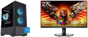 ABS Cyclone Aqua Gaming PC Powered by Asus - Windows 11 - Intel i5 13400F - GeForce RTX 4060 8GB - DLSS 3 - AI-Powered Performance - 32GB DDR4 3200MHz - 1TB M.2 NVMe SSD - CA13400F40602 ABS 27" 180 Hz Fast IPS QHD Gaming Monitor DCI-P3 95%