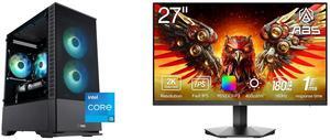 ABS Cyclone Aqua Gaming PC - Windows 11 - Intel Core i5-13400F - GeForce RTX 4060 - DLSS 3 - AI-Powered Performance - 32GB DDR4 3200MHz - 1TB(512GB x2) NVMe SSD - CA13400F40605 ABS 27" 180 Hz Fast IPS QHD Gaming Monitor DCI-P3 95% GQ271NE