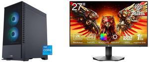 ABS Cyclone Aqua Gaming PC - Windows 11 Home - Intel Core i5-14400F - GeForce RTX 4060 - DLSS 3 - AI-Powered Performance - 32GB DDR5 6000 - 1TB M.2 NVMe SSD - CA14400F4060 ABS 27" 180 Hz Fast IPS QHD Gaming Monitor DCI-P3 95% GQ271NE