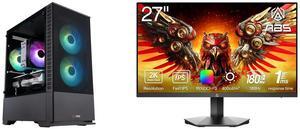ABS Cyclone Ruby Gaming PC - Windows 11 - AMD Ryzen 7 7700X - GeForce RTX 5070 - DLSS 4 - AI-Powered Performance - 32GB DDR5 6000MHz - 1TB M.2 NVMe SSD - CR7700X5070 ABS 27" 180 Hz Fast IPS QHD Gaming Monitor DCI-P3 95% GQ271NE