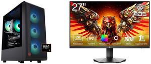 ABS Stratos Ruby Gaming PC - Windows 11 - AMD Ryzen 7 7700X - GeForce RTX 5070 - DLSS 4 - AI-Powered Performance - 32GB DDR5 6000MHz - 1TB M.2 NVMe SSD - SR7700X50702 ABS 27" 180 Hz Fast IPS QHD Gaming Monitor DCI-P3 95% GQ271NE