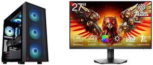 ABS Eurus Ruby Gaming PC - Windows 11 - AMD Ryzen 7 9800X3D - GeForce RTX 5070 Ti - DLSS 4 - AI-Powered Performance - 32GB DDR5 6400MHz - 2TB M.2 NVMe SSD - ER9800X3D5070TI4 ABS 27" 180 Hz Fast IPS QHD Gaming Monitor DCI-P3 95% GQ271NE