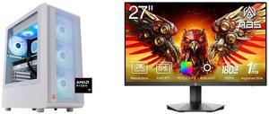 ABS Stratos Aqua Gaming PC - Windows 11 - AMD Ryzen 7 9800X3D - GeForce RTX 5080 - DLSS 4 - AI-Powered Performance - 32GB DDR5 5600MHz - 2TB M.2 NVMe SSD - SA9800X3D5080 ABS 27" 180 Hz Fast IPS QHD Gaming Monitor DCI-P3 95% GQ271NE