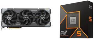 GPU CPU Combo -  ASUS TUF-RTX5070-O12G-GAMING Bundle with AMD Ryzen 5 9600X - Ryzen 5 9000 Series Granite Ridge (Zen 5) 6-Core 3.9 GHz