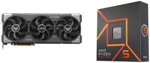 GPU CPU Combo -  ASUS TUF-RTX5070-O12G-GAMING Bundle with AMD Ryzen 5 7600X - Zen 4 6-Core 4.7 GHz