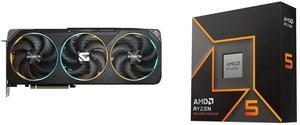 GPU CPU Combo -  GIGABYTE GV-N5070GAMING OC-12GD Bundle with AMD Ryzen 5 9600X - Ryzen 5 9000 Series Granite Ridge (Zen 5) 6-Core 3.9 GHz