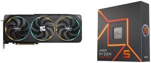 GPU CPU Combo -  GIGABYTE GV-N5070GAMING OC-12GD Bundle with AMD Ryzen 5 7600X - Zen 4 6-Core 4.7 GHz