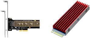GLOTRENDS PA-22110 M.2 NVMe to PCIe 4.0 X4 Adapter for 22110/2280/2260/2242/2230 M.2 NVMe SSD, PCIe 4.0/3.0 X4 Full Speed Support GLOTRENDS M.2 Heatsink for 2280 M.2 SSD, Fit for PC/PS5/PS5 Slim Installation, 22x70x6mm Aluminum Body, Includ