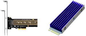 GLOTRENDS PA-22110 M.2 NVMe to PCIe 4.0 X4 Adapter for 22110/2280/2260/2242/2230 M.2 NVMe SSD, PCIe 4.0/3.0 X4 Full Speed Support GLOTRENDS M.2 Heatsink for 2280 M.2 SSD, Fit for PC/PS5/PS5 Slim Installation, 22x70x6mm Aluminum Body, Includ