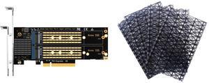 GLOTRENDS PA21 Dual M.2 NVMe to PCIe X8 4.0 Adapter Card without PCIe Bifurcation Function, Support 22110/2280/2260/2242/2230 Size GLOTRENDS 5 Packs 6x9 inch Hard Drive Antistatic Bags ESD Shielding Bags for Most of Computer Accessories, Op