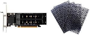 GLOTRENDS PA41 Quad M.2 NVMe to PCIe X16 4.0 Adapter Card without PCIe Bifurcation Function, Support 22110/2280/2260/2242/2230 Size GLOTRENDS 5 Packs 6x9 inch Hard Drive Antistatic Bags ESD Shielding Bags for Most of Computer Accessories, O