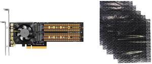 GLOTRENDS PA40 Quad M.2 NVMe to PCIe X8 3.0 Adapter with PCIe Bifurcation Function, Support 22110/2280/2260/2242/2230 Size GLOTRENDS 5 Packs 12x16 inch Motherboard Antistatic Bags ESD Shielding Bags for Most of Computer Accessories,Open Top