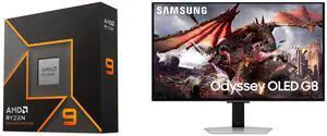 CPU Monitor Combo - AMD 100-100000662WOF Bundle with SAMSUNG LS32DG802SNXZA