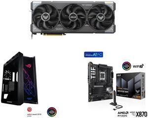 GPU Computer Case Motherboard Combo -  ASUS TUF-RTX5090-O32G-GAMING Bundle with  ASUS GX601 ROG STRIX HELIOS CASE/BK/AL/WITH HANDLE  and ASUS TUF GAMING X870-PLUS WIFI
