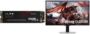 PNY XLR8 CS3140 M.2 2280 1TB PCI-Express 4.0 x4, NVMe 1.4 3D NAND Internal Solid State Drive (SSD) M280CS3140-1TB-RB Samsung 32" Odyssey G8 4K OLED  UHD 240Hz 0.03ms Smart Gaming Monitor Glare Free, G-Sync compatible with Sleek Metal Design