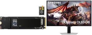 SAMSUNG 990 EVO PLUS SSD 2TB, PCIe Gen 4x4 | Gen 5x2 M.2 2280, Speeds Up-to 7,250 MB/s, Upgrade Storage for PC/Laptops, HMB Technology and Intelligent Turbowrite 2.0 (MZ-V9S2T0B/AM) Samsung 32" Odyssey G8 4K OLED  UHD 240Hz 0.03ms Smart Gam