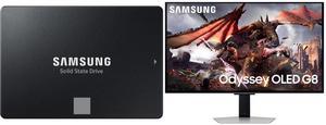 Samsung Electronics 870 EVO 2TB 2.5 Inch SATA III Internal SSD (MZ-77E2T0B/AM) Samsung 32" Odyssey G8 4K OLED  UHD 240Hz 0.03ms Smart Gaming Monitor Glare Free, G-Sync compatible with Sleek Metal Design -  LS32DG802SNXZA