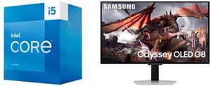Intel Core i5-13400 Desktop Processor 10 cores (6 P-cores + 4 E-cores) 20MB Cache, up to 4.6 GHz - Box Samsung 32" Odyssey G8 4K OLED  UHD 240Hz 0.03ms Smart Gaming Monitor Glare Free, G-Sync compatible with Sleek Metal Design -  LS32DG802S