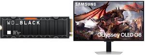WD_BLACK 2TB SN850X NVMe Internal Gaming SSD Solid State Drive with Heatsink - Works with Playstation 5, Gen4 PCIe, M.2 2280, Up to 7,300 MB/s - WDS200T2XHE Samsung 32" Odyssey G8 4K OLED  UHD 240Hz 0.03ms Smart Gaming Monitor Glare Free, G