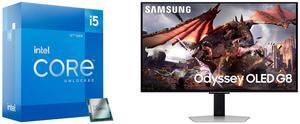 Intel Core i5-12600K - Core i5 12th Gen Alder Lake 10-Core (6P+4E) 3.7 GHz LGA 1700 125W Intel UHD Graphics 770 Desktop Processor - BX8071512600K Samsung 32" Odyssey G8 4K OLED  UHD 240Hz 0.03ms Smart Gaming Monitor Glare Free, G-Sync compa