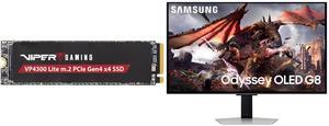 Patriot Viper VP4300 Lite M.2 PCIe Gen 4 x4 4TB SSD, Solid State Drive - VP4300L4TBM28H Up to 7,400MB/s Samsung 32" Odyssey G8 4K OLED  UHD 240Hz 0.03ms Smart Gaming Monitor Glare Free, G-Sync compatible with Sleek Metal Design -  LS32DG802