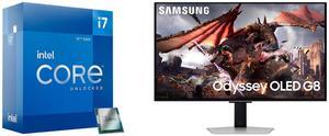 Intel Core i7-12700K - Core i7 12th Gen Alder Lake 12-Core (8P+4E) 3.6 GHz LGA 1700 125W Intel UHD Graphics 770 Desktop Processor - BX8071512700K Samsung 32" Odyssey G8 4K OLED  UHD 240Hz 0.03ms Smart Gaming Monitor Glare Free, G-Sync compa