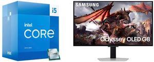 Intel Core i5-13500 Desktop Processor 14 cores (6 P-cores + 8 E-cores) 24MB Cache, up to 4.8 GHz - Box Samsung 32" Odyssey G8 4K OLED  UHD 240Hz 0.03ms Smart Gaming Monitor Glare Free, G-Sync compatible with Sleek Metal Design -  LS32DG802S