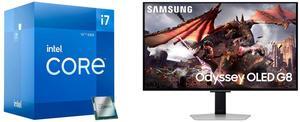 Intel Core i7-12700 - Core i7 12th Gen Alder Lake 12-Core (8P+4E) 2.1 GHz LGA 1700 65W Intel UHD Graphics 770 Desktop Processor - BX8071512700 Samsung 32" Odyssey G8 4K OLED  UHD 240Hz 0.03ms Smart Gaming Monitor Glare Free, G-Sync compatib