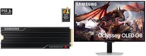 SAMSUNG SSD 9100 PRO with Heatsink 2TB, PCIe 5.0x4 M.2 2280, Seq. Read Speeds Up to 14,800/13,400 MB/s, Best for AI Computing, Gaming, and Heavy Duty Workstations (MZ- VAP2T0CW) Samsung 32" Odyssey G8 4K OLED  UHD 240Hz 0.03ms Smart Gaming