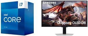 Intel Core i7-13700 Desktop Processor 16 cores (8 P-cores + 8 E-cores) 30MB Cache, up to 5.2 GHz - Box Samsung 32" Odyssey G8 4K OLED  UHD 240Hz 0.03ms Smart Gaming Monitor Glare Free, G-Sync compatible with Sleek Metal Design -  LS32DG802S