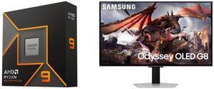AMD Ryzen 9 9900X - Ryzen 9 9000 Series Granite Ridge (Zen 5) 12-Core 4.4 GHz - Socket AM5 120W - Radeon Graphics Processor - 100-100000662WOF Samsung 32" Odyssey G8 4K OLED  UHD 240Hz 0.03ms Smart Gaming Monitor Glare Free, G-Sync compatib