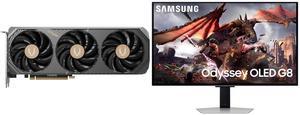 ZOTAC SOLID SFF OC GeForce RTX 5070 Ti 16GB 256-Bit GDDR7 DLSS 4.0 PIC-Express 5.0 Graphics Card ZT-B50710J3-10P Samsung 32" Odyssey G8 4K OLED  UHD 240Hz 0.03ms Smart Gaming Monitor Glare Free, G-Sync compatible with Sleek Metal Design -