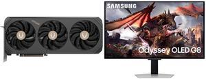 ZOTAC SOLID OC GeForce RTX 5090 32GB 512-Bit GDDR7 PCI Express 5.0 x16 DLSS 4.0 Video Card ZT-B50900J-10P Samsung 32" Odyssey G8 4K OLED  UHD 240Hz 0.03ms Smart Gaming Monitor Glare Free, G-Sync compatible with Sleek Metal Design -  LS32DG8