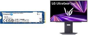 Kingston NV3 M.2 2280 1TB PCIe 4.0 x4 NVMe Internal Solid State Drive (SSD) SNV3S/1000G  Up to 6000 MB/s LG UltraGear 27" 480 Hz OLED QHD Gaming Monitor 0.03ms FreeSync Premium & G-Sync Compatible 2560 x 1440 (2K) DCI-P3 98.5%