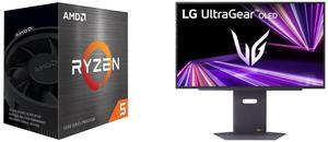 AMD Ryzen 5 5500 - Ryzen 5 5000 Series Cezanne (Zen 3) 6-Core 3.6 GHz Socket AM4 65W None Integrated Graphics Desktop Processor - 100-100000457BOX LG UltraGear 27" 480 Hz OLED QHD Gaming Monitor 0.03ms FreeSync Premium & G-Sync Compatible 2