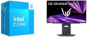 Intel Core i3-14100 - Core i3 14th Gen Raptor Lake 4-Core (4P+0E) LGA 1700 60W Intel UHD Graphics 730 Processor - BX8071514100 LG UltraGear 27" 480 Hz OLED QHD Gaming Monitor 0.03ms FreeSync Premium & G-Sync Compatible 2560 x 1440 (2K) DCI-