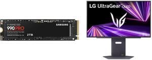 SAMSUNG 990 PRO 2TB SSD, PCIe Gen4 M.2 2280, Seq. Read Speeds Up-to 7,450MB/s for High End Computing, Gaming, and Heavy Duty Workstations (MZ-V9P2T0B/AM) Non-Heatsink LG UltraGear 27" 480 Hz OLED QHD Gaming Monitor 0.03ms FreeSync Premium &