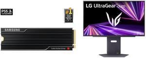 SAMSUNG SSD 9100 PRO with Heatsink 2TB, PCIe 5.0x4 M.2 2280, Seq. Read Speeds Up to 14,800/13,400 MB/s, Best for AI Computing, Gaming, and Heavy Duty Workstations (MZ- VAP2T0CW) LG UltraGear 27" 480 Hz OLED QHD Gaming Monitor 0.03ms FreeSyn