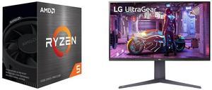 AMD Ryzen 5 5500 - Ryzen 5 5000 Series Cezanne (Zen 3) 6-Core 3.6 GHz Socket AM4 65W None Integrated Graphics Desktop Processor - 100-100000457BOX LG 32" 144 Hz VA UHD Gaming Monitor FreeSync Premium (AMD Adaptive Sync) DCI-P3 90% (CIE1976)
