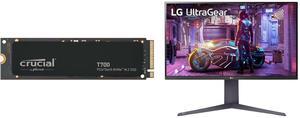 Crucial T700 Gen5 NVME M.2 SSD 2280 2TB PCI-Express 5.0 x4 TLC NAND² Internal Solid State Drive (SSD) CT2000T700SSD3 LG 32" 144 Hz VA UHD Gaming Monitor FreeSync Premium (AMD Adaptive Sync) DCI-P3 90% (CIE1976) UltraGear 32GQ750-B