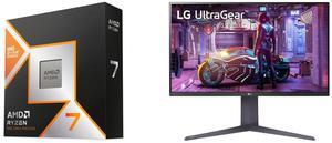 AMD Ryzen 7 9800X3D - Ryzen 7 9000 Series Zen 5 8-Core 5.2 GHz - Socket AM5 120W - AMD Radeon Graphics Desktop Processor - 100-100001084WOF LG 32" 144 Hz VA UHD Gaming Monitor FreeSync Premium (AMD Adaptive Sync) DCI-P3 90% (CIE1976) UltraG
