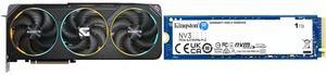 GPU SSD Combo -  GIGABYTE GV-N5070GAMING OC-12GD Bundle with Kingston NV3 M.2 2280 1TB PCIe 4.0 x4 SSD