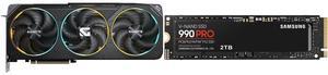 GPU SSD Combo -  GIGABYTE GV-N5070GAMING OC-12GD Bundle with SAMSUNG 990 PRO 2TB SSD, PCIe Gen4 M.2 2280