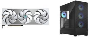 GPU Computer Case Combo -  GIGABYTE GV-N5070AERO OC-12GD Bundle with  Fractal Design FD-C-POR1X-06