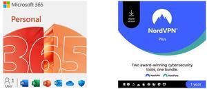 Microsoft 365 Personal | 12-Month Subscription, 1 person | Premium Office apps - now with Copilot | 1TB OneDrive cloud storage | PC/Mac Download NordVPN Plus Bundle [NordVPN+NordPass] 10 Devices / 1-Year Download