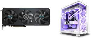 GPU Computer Case Combo -  GIGABYTE GV-N5070EAGLE OC-12GD Bundle with  NZXT CM-H91FW-01